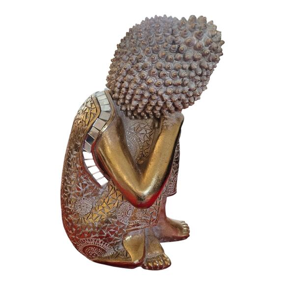 Gold Thai Buddha Resting Feng Shui Figurine - Picture 3 of 6